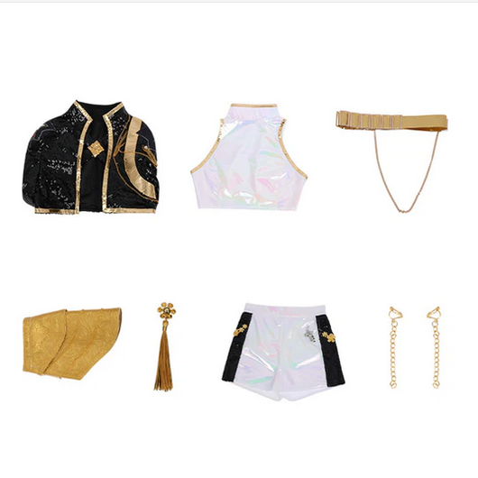 Rumi/Zoey/Mira Black Golden Performance Cosplay Outfit For Adult