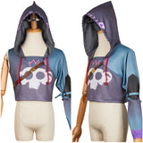 Arcane League of Legends Costume Ekko Cosplay Grey Blue Hood Shirt For Unisex Adult Man Female Halloween Carnival Suit