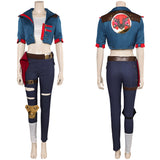 Arcane Costume League of Legends Vi Cosplay Blue Fighting Uniform For Adult Female Halloween Carnival Suit