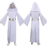 Leia Princess White Cosplay Long Robe For Children Christmas Carnival Suit  