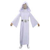 Leia Princess White Cosplay Long Robe For Children Christmas Carnival Suit  