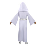 Leia Princess White Cosplay Long Robe For Children Christmas Carnival Suit  