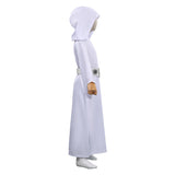 Leia Princess White Cosplay Long Robe For Children Christmas Carnival Suit  