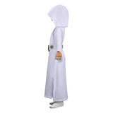 Leia Princess White Cosplay Long Robe For Children Christmas Carnival Suit  
