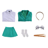 Magic Knight Rayearth Fuu Hououji Women Green Outfit Cosplay Costume Halloween Carnival Party Suit