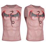 Iron Fist Costume Linlie Cosplay Red Tattoo Top For Adult Man Halloween Carnival Suit