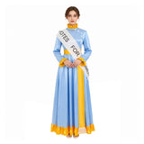 Mary Poppins Women Blue Outfit Cosplay Costume Halloween Carnival Party Suit