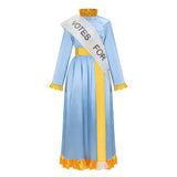 Mary Poppins Women Blue Outfit Cosplay Costume Halloween Carnival Party Suit
