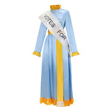 Mary Poppins Women Blue Outfit Cosplay Costume Halloween Carnival Party Suit