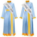 Mary Poppins Women Blue Outfit Cosplay Costume Halloween Carnival Party Suit