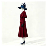 Mary Poppins Women Red Outfit Cosplay Costume Halloween Carnival Party Suit