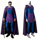 Masters of the Universe He-Man Skeleton King Purple Outfit Cosplay Costume Halloween Carnival Party Suit