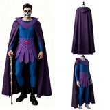 Masters of the Universe He-Man Skeleton King Purple Outfit Cosplay Costume Halloween Carnival Party Suit