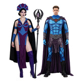 Masters of the Universe Skeleton King Gender-swapped Women Purple Outfit Cosplay Costume Halloween Carnival Party Suit