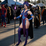 Masters of the Universe Skeleton King Gender-swapped Women Purple Outfit Cosplay Costume Halloween Carnival Party Suit