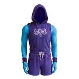 Masters of the Universe Skeleton King Purple Sportswear Cosplay Costume Halloween Carnival Party Suit