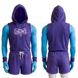 Masters of the Universe Skeleton King Purple Sportswear Cosplay Costume Halloween Carnival Party Suit