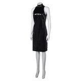 Maxine Black Leather Sleeveless Dress Cosplay Costume Outfits Halloween Carnival Suit