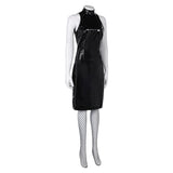 Maxine Black Leather Sleeveless Dress Cosplay Costume Outfits Halloween Carnival Suit