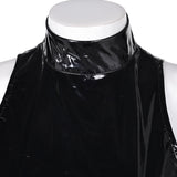 Maxine Black Leather Sleeveless Dress Cosplay Costume Outfits Halloween Carnival Suit