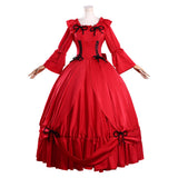 May I Ask for One Final Thing Scarlet El Vandimion Adult Female Red Evening Gown Halloween Cosplay Costume 