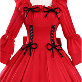 May I Ask for One Final Thing Scarlet El Vandimion Adult Female Red Evening Gown Halloween Cosplay Costume 