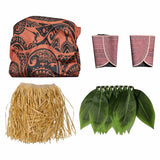 Moana Live-action Maui  Brown Jumpsuit with Grass Skirt Cosplay Costume Halloween Carnival Party Suit