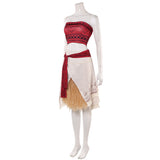 Moana Women Red Top With Grass Skirt Cosplay Costume Halloween Carnival Party Suit