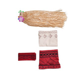 Moana Women Red Top With Grass Skirt Cosplay Costume Halloween Carnival Party Suit