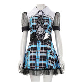Monster High Frankie Stein Blue Dress Cosplay Costume Halloween Carnival Party Suit
