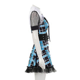 Monster High Frankie Stein Blue Dress Cosplay Costume Halloween Carnival Party Suit