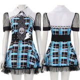 Monster High Frankie Stein Blue Dress Cosplay Costume Halloween Carnival Party Suit