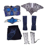 Mortal Kombat 2 Kitana Blue Outfit Cosplay Costume Halloween Carnival Party Suit