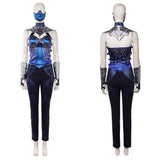 Mortal Kombat 2 Kitana Blue Outfit Cosplay Costume Halloween Carnival Party Suit