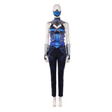 Mortal Kombat 2 Kitana Blue Outfit Cosplay Costume Halloween Carnival Party Suit