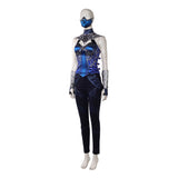 Mortal Kombat 2 Kitana Blue Outfit Cosplay Costume Halloween Carnival Party Suit