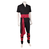 Mortal Kombat 2 Liu Kang Black Outfit Cosplay Costume Halloween Carnival Party Suit