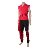 Mortal Kombat 2 Liu Kang Red Outfit Cosplay Costume Halloween Carnival Party Suit