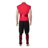 Mortal Kombat 2 Liu Kang Red Outfit Cosplay Costume Halloween Carnival Party Suit