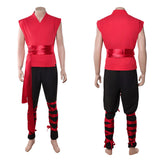Mortal Kombat 2 Liu Kang Red Outfit Cosplay Costume Halloween Carnival Party Suit