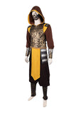 Mortal Kombat 2 Scorpion Yellow Outfit Cosplay Costume Halloween Carnival Party Suit