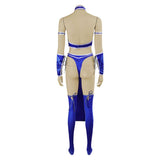 Mortal Kombat Kitana Adult Women Blue Cosplay Costume Halloween Carnival Party Suit