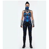 Mortal Kombat Kitana Blue Outfit Cosplay Costume Halloween Carnival Party Suit
