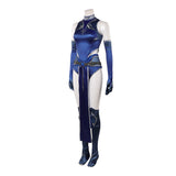 Mortal Kombat kitana Blue Outfit Cosplay Costume Halloween Carnival Party Suit