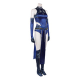 Mortal Kombat kitana Blue Outfit Cosplay Costume Halloween Carnival Party Suit