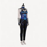 Mortal Kombat Kitana Blue Outfit Cosplay Costume Halloween Carnival Party Suit