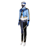 Mortal Kombat Kitana New Blue Outfit Cosplay Costume Halloween Carnival Suit