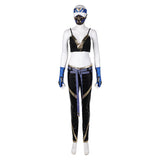 Mortal Kombat Kitana New Blue Outfit Cosplay Costume Halloween Carnival Suit