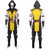 Mortal Kombat Scorpion Cosplay Yellow Costume For Adult Man Halloween Carnival Suit
