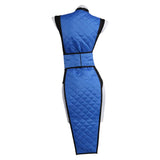 Mortal Kombat Sub Zero Gender-swapped Women Blue Qipao Cosplay Costume Halloween Carnival Party Suit
